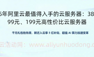 2025年阿里云高性价比云服务器：38元、99元、199元，值得入手