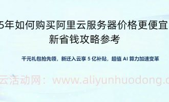 2025年如何购买阿里云服务器省钱攻略参考:这么买价格更便宜