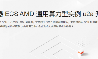 阿里云通用算力型u2a实例，性能提升40%+新用户2.5折优惠，适用场景广，企业上云首选！